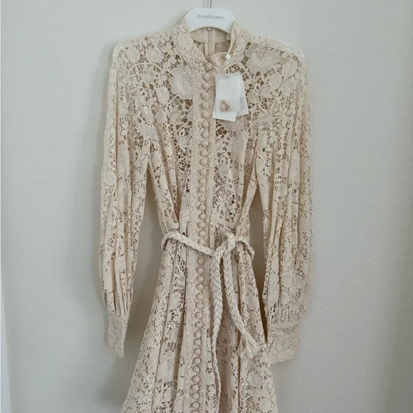 Zimmermann Cassia Elegant Cream Lace Dress BNWT -  threedaughtersproperties.com